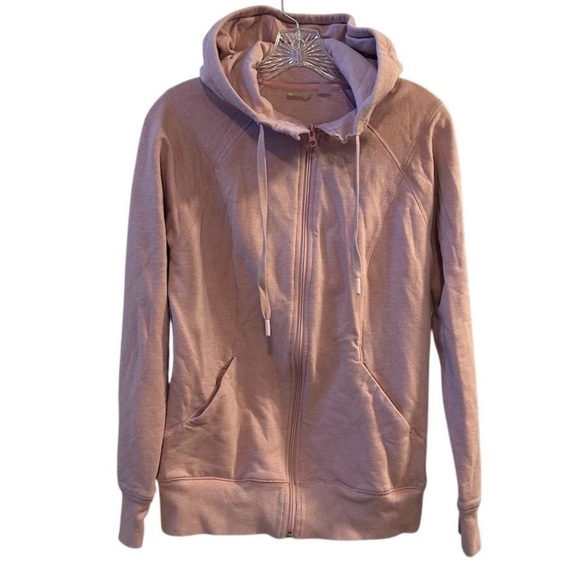 Zella Tops - Zella Women's M Pink Ruched Long Sleeve Zip Front Hoodie Jacket